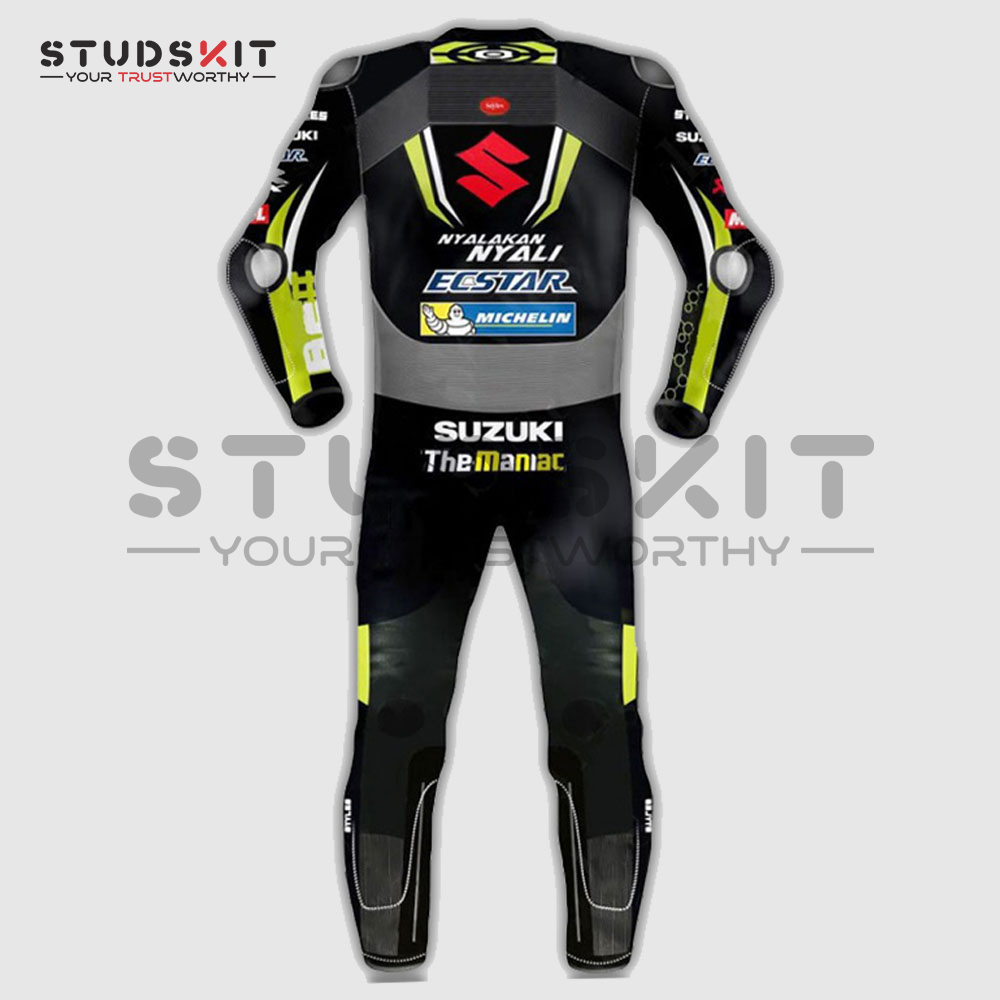 Andrea Iannone Suzuki Motogp Motorcycle Black Leather Suit