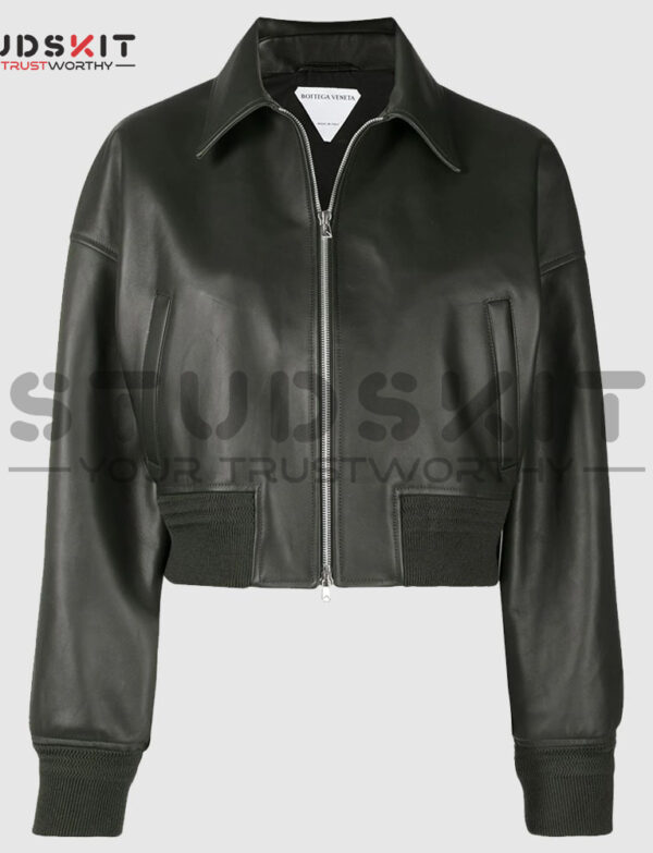 Bottega Veneta leather bomber-style jacket