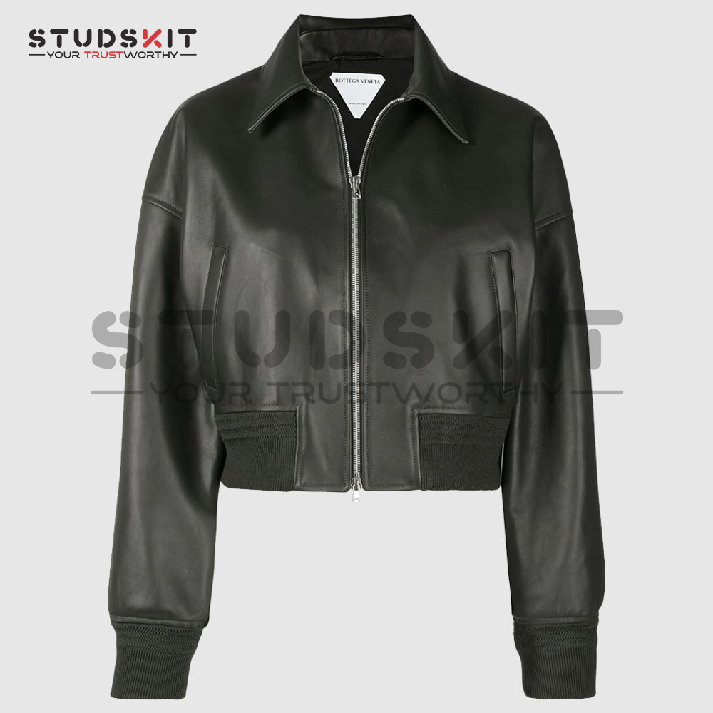 Bottega Veneta leather bomber-style jacket