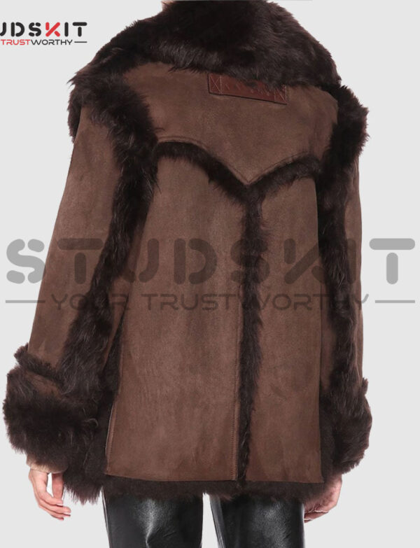 Brown Shearling Leather Fur Coat