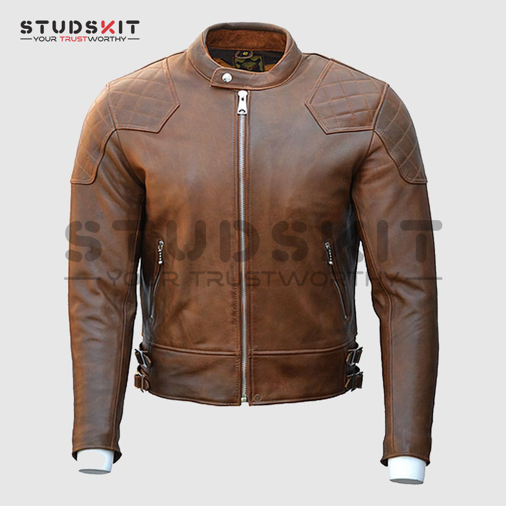 Goldtop 76 Armoured Leather Jacket – Brown