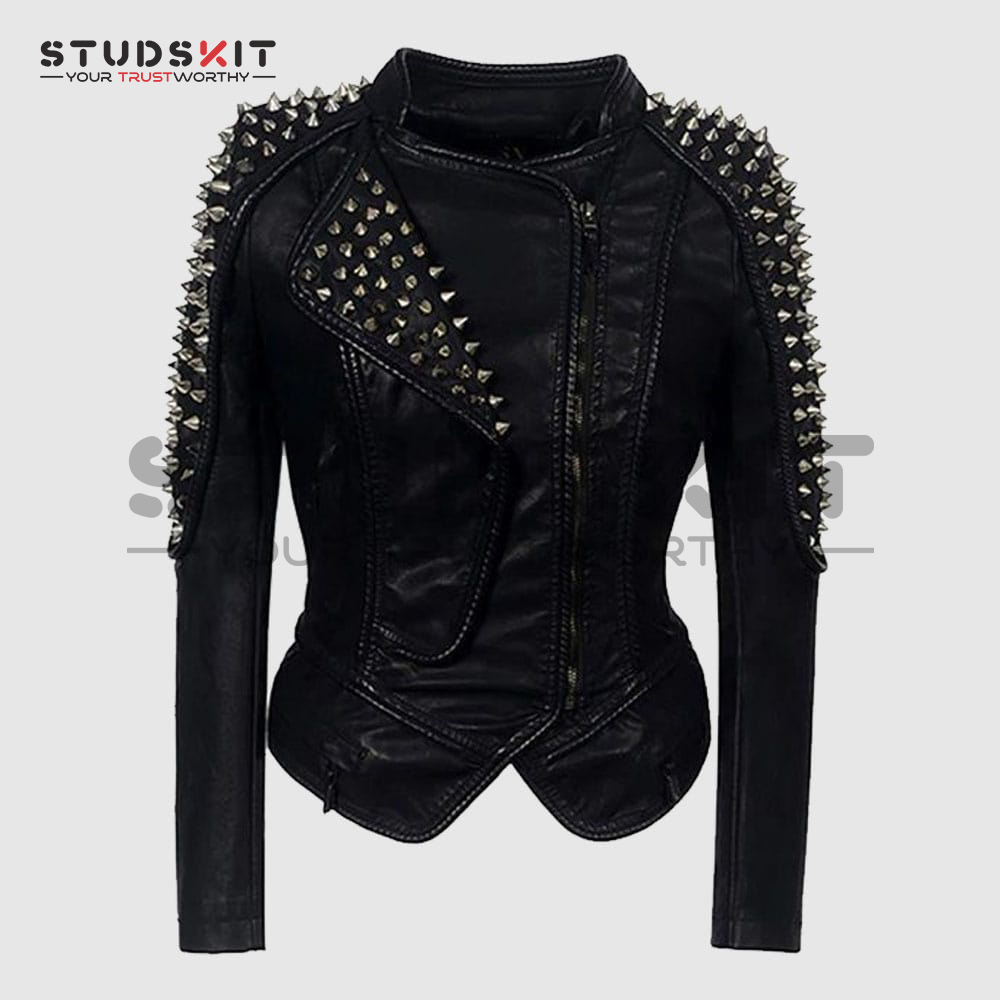 Gothic Er Punk Rock Women’s Rivet Motorcycle Jacket