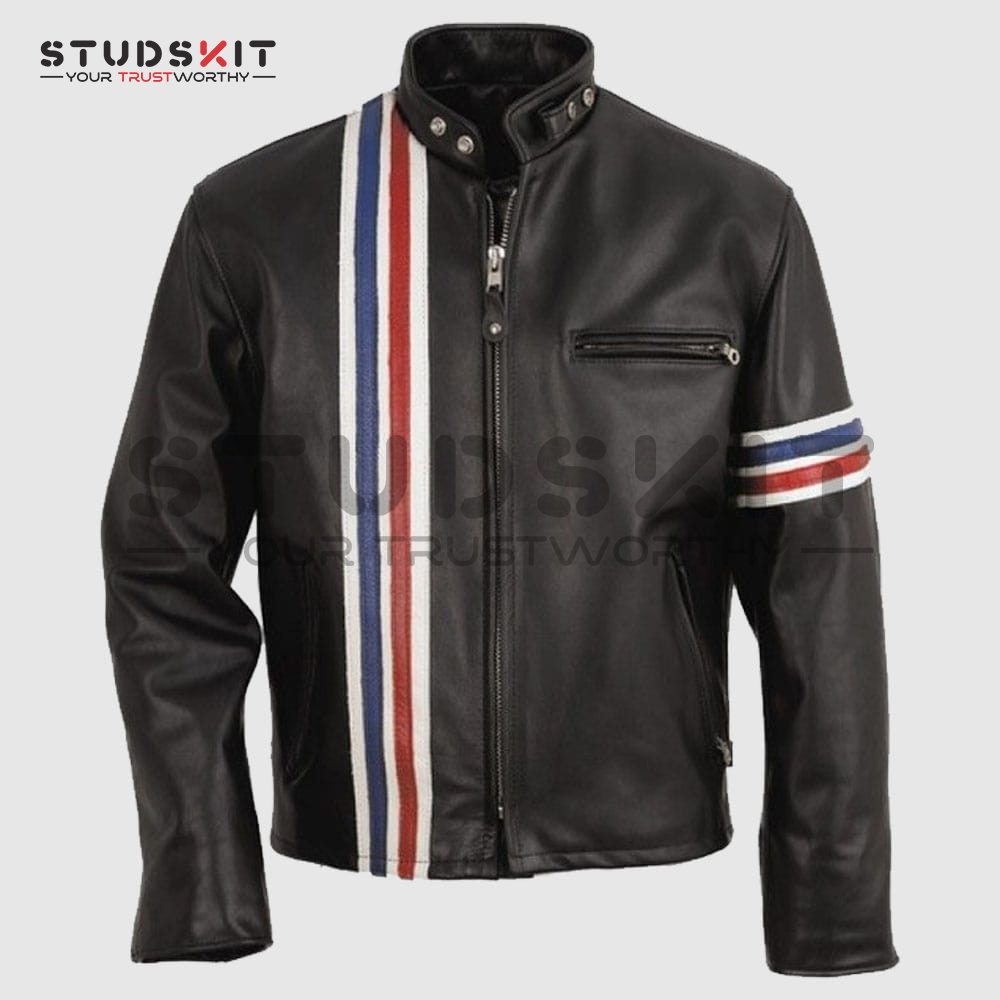 Handmade Men Leather Jacket Easy Rider Motorcycle Leather Jacket