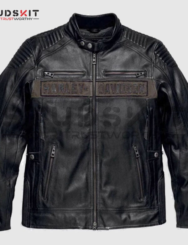 Harley Davidson Mens Asylum Leather Motorcycle Jacket
