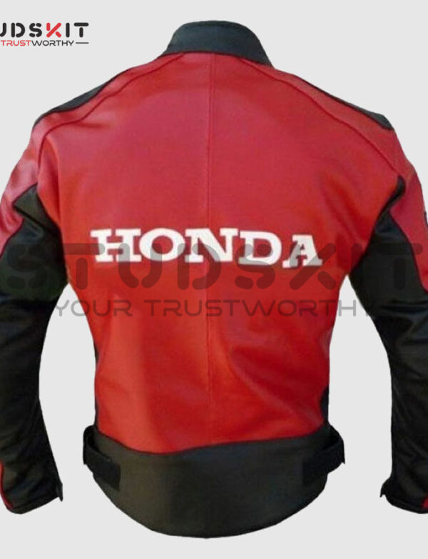 Honda Red Unique Wing Motorcycle Racing MotoGP Leather Jacket