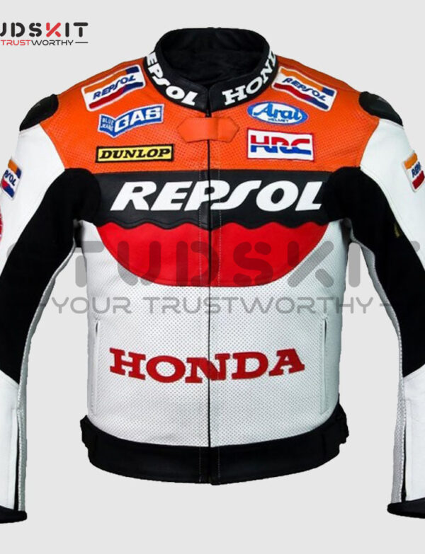 Honda Repsol Team Motorbike Racer Custom MotoGP Leather Jacket