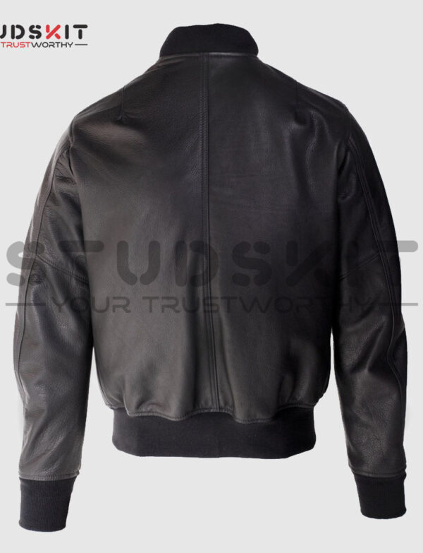 Lightweight Natural Pebble Cowhide Leather Bomber Jacket