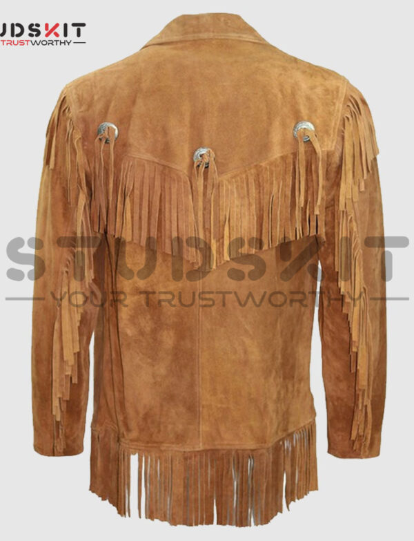 Men Cowboy Suede Western Jacket Cowboy Leather Jacket With Fringe