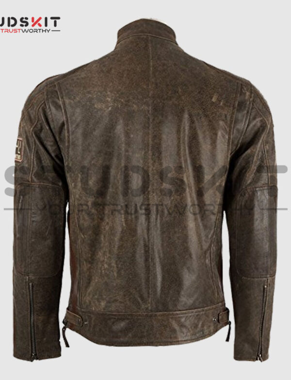 Men’s Desert Tan Racing Biker Style Leather Jacket