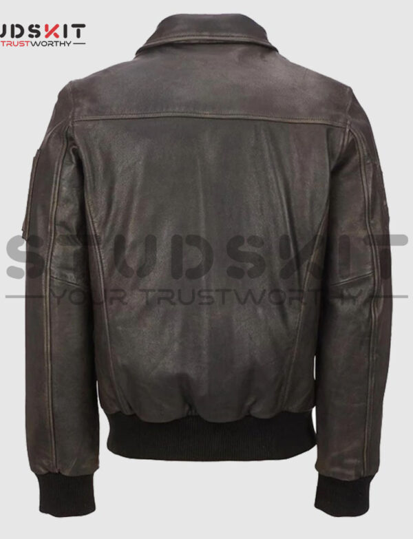 Mens Distressed Brown Vintage Bomber Jacket