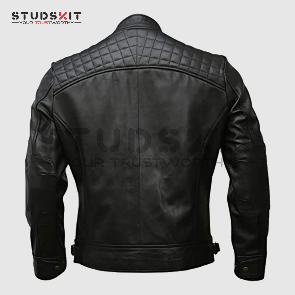 Mens Genuine Leather Biker Jacket Black | Vintage Brown Distressed Lambskin Motorcycle Jackets