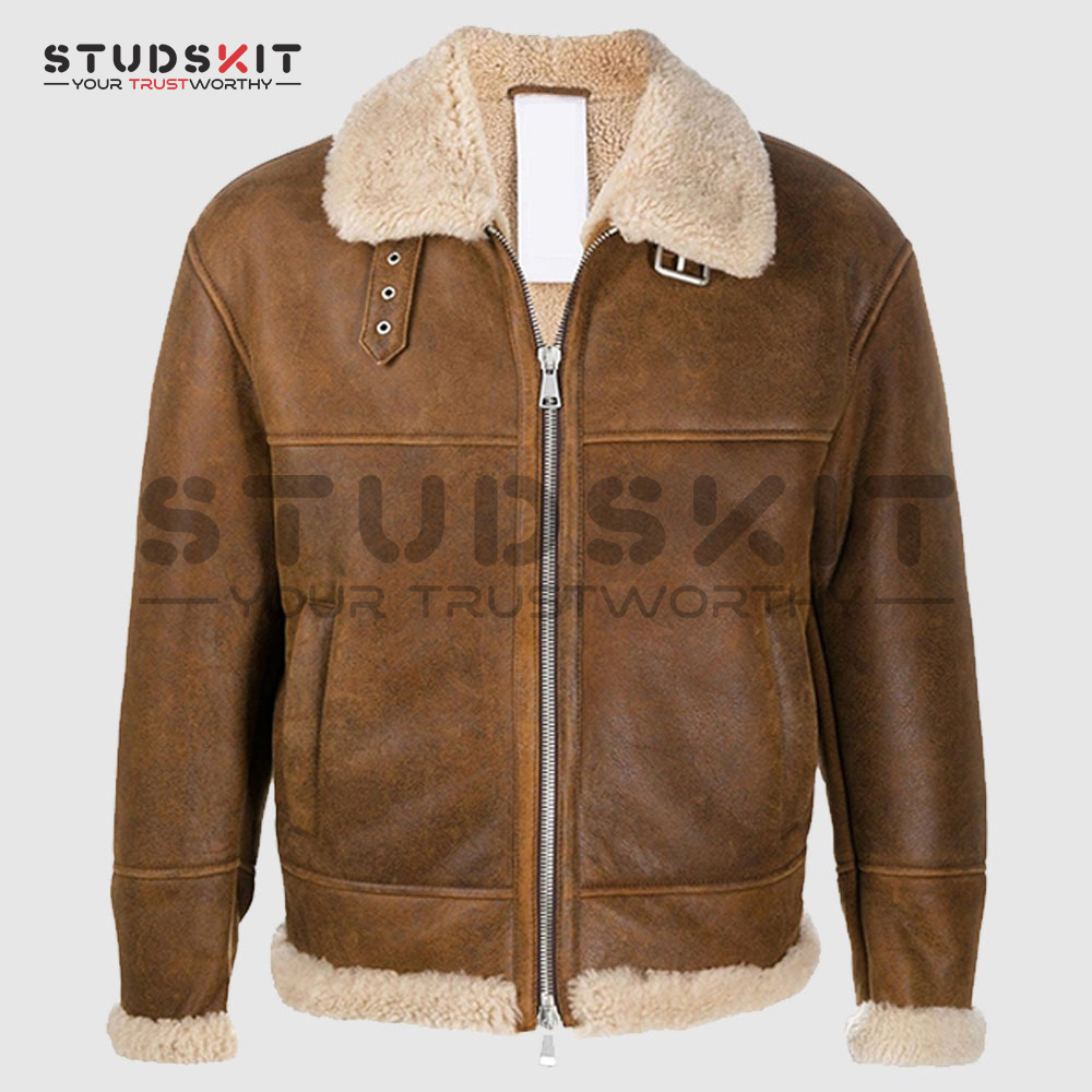 Rome Brown Shearling Leather Jacket sheepskin jacket