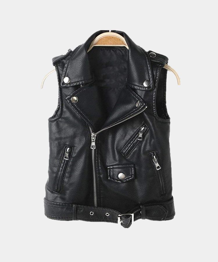 Real leather Motorcycle Dress Casual Boys Joker Vest