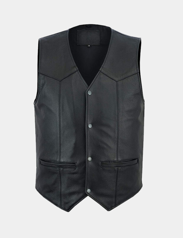 Men’s Motorbike Club Style Classic Genuine Leather Vest