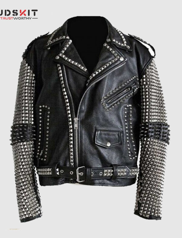 Black and White Leather Jacket For Men