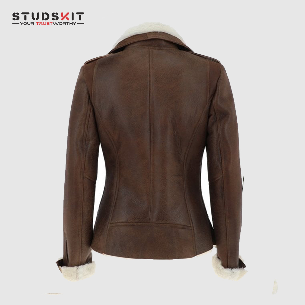 Brown Luxury Leather Jacket For Women