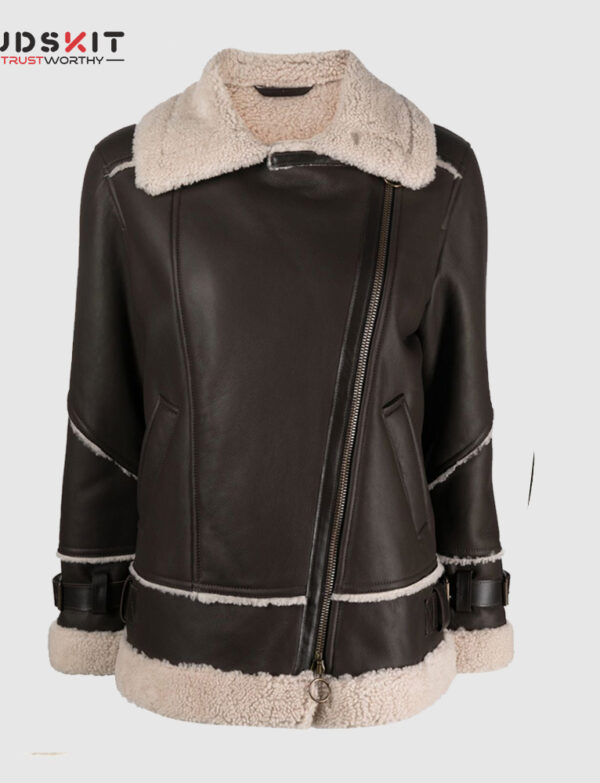 coffee Brown Leather jacket For Women