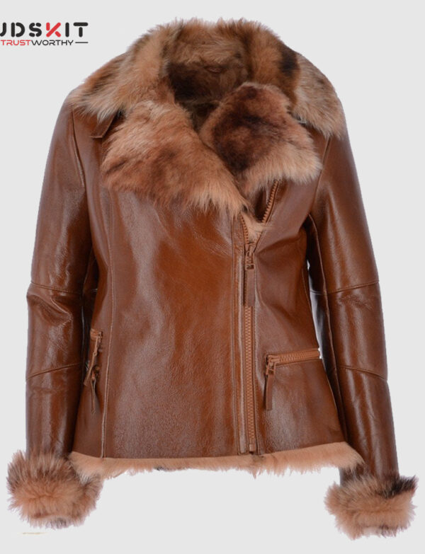 Brown Leather Luxury Women Jacket